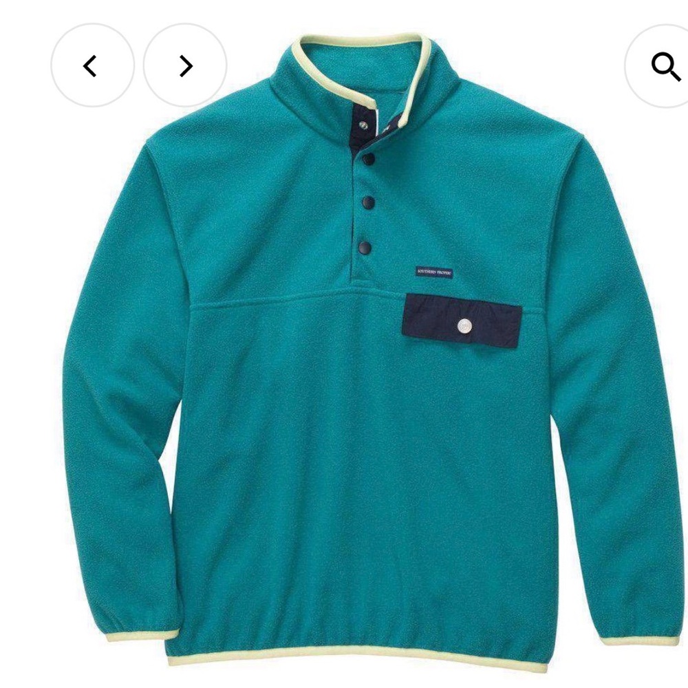 Southern Proper men’s size small Snap-Fleece Pullover with Navy Pocket